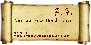 Paulcsenetz Horácia névjegykártya